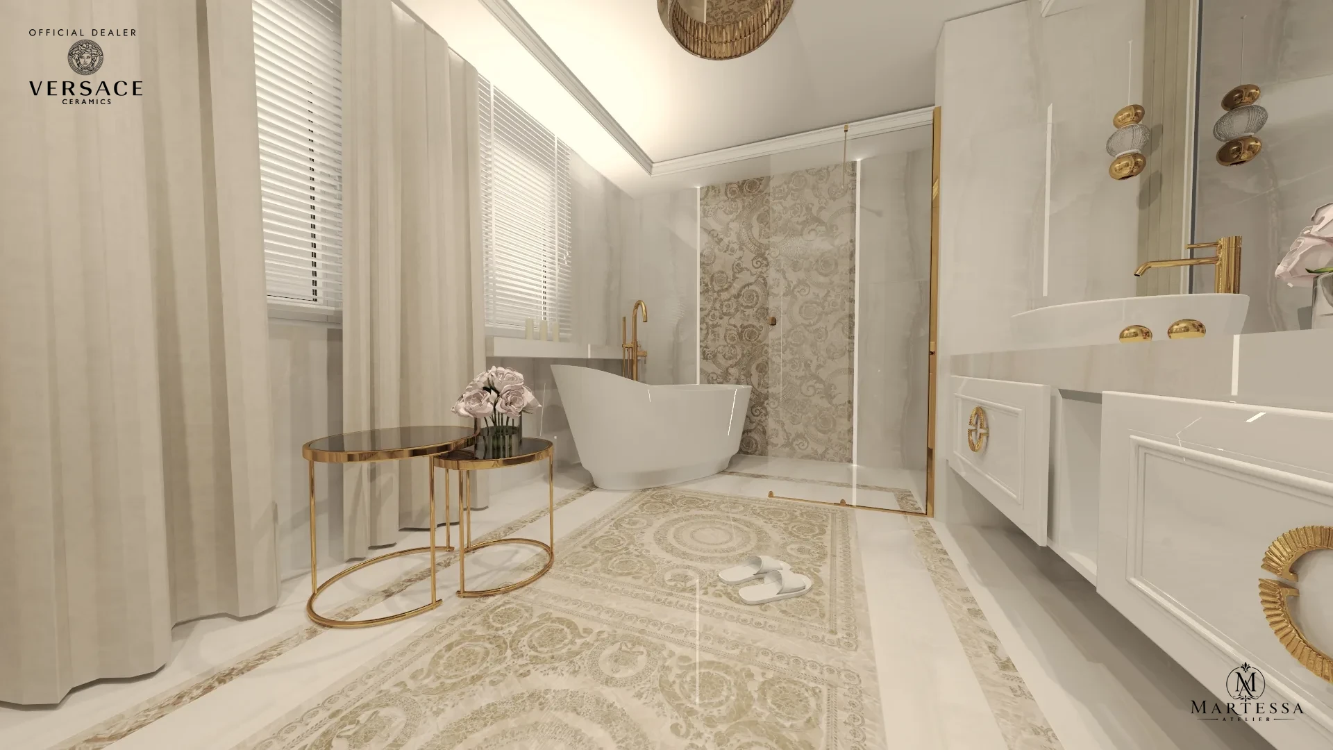 Italy Design Glamour — łazienka z printem Versace