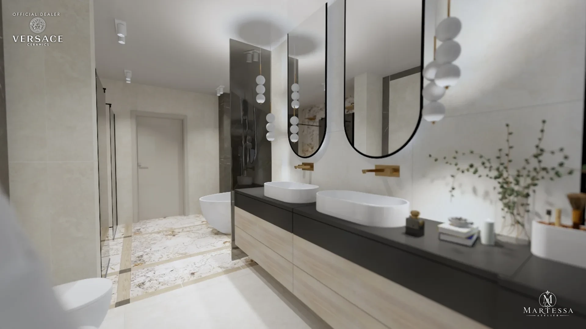 Mix of Design — łazienka z podwójną umywalką