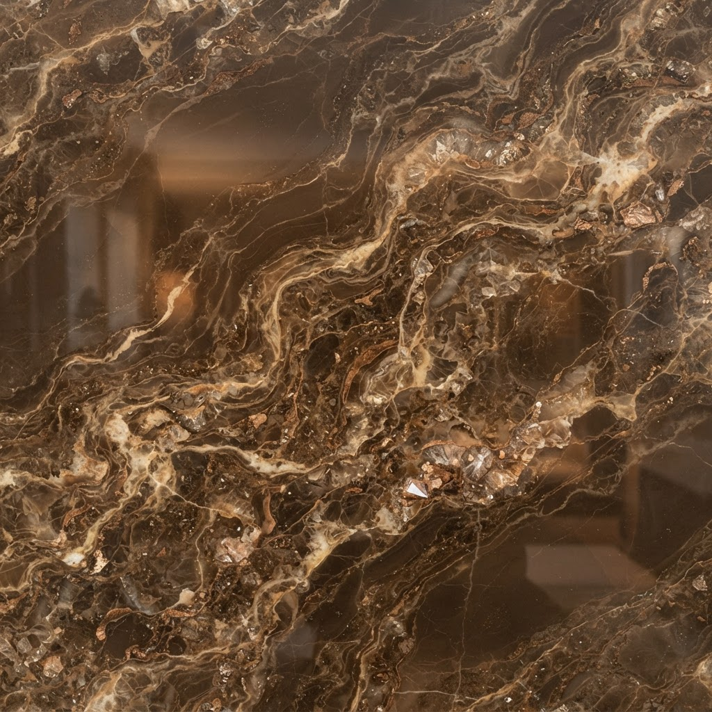 Kolekcja Maximvs · Galaxy Brown — powierzchnia o efekcie marmur, wykończenie Lux · Naturale · SoftLux