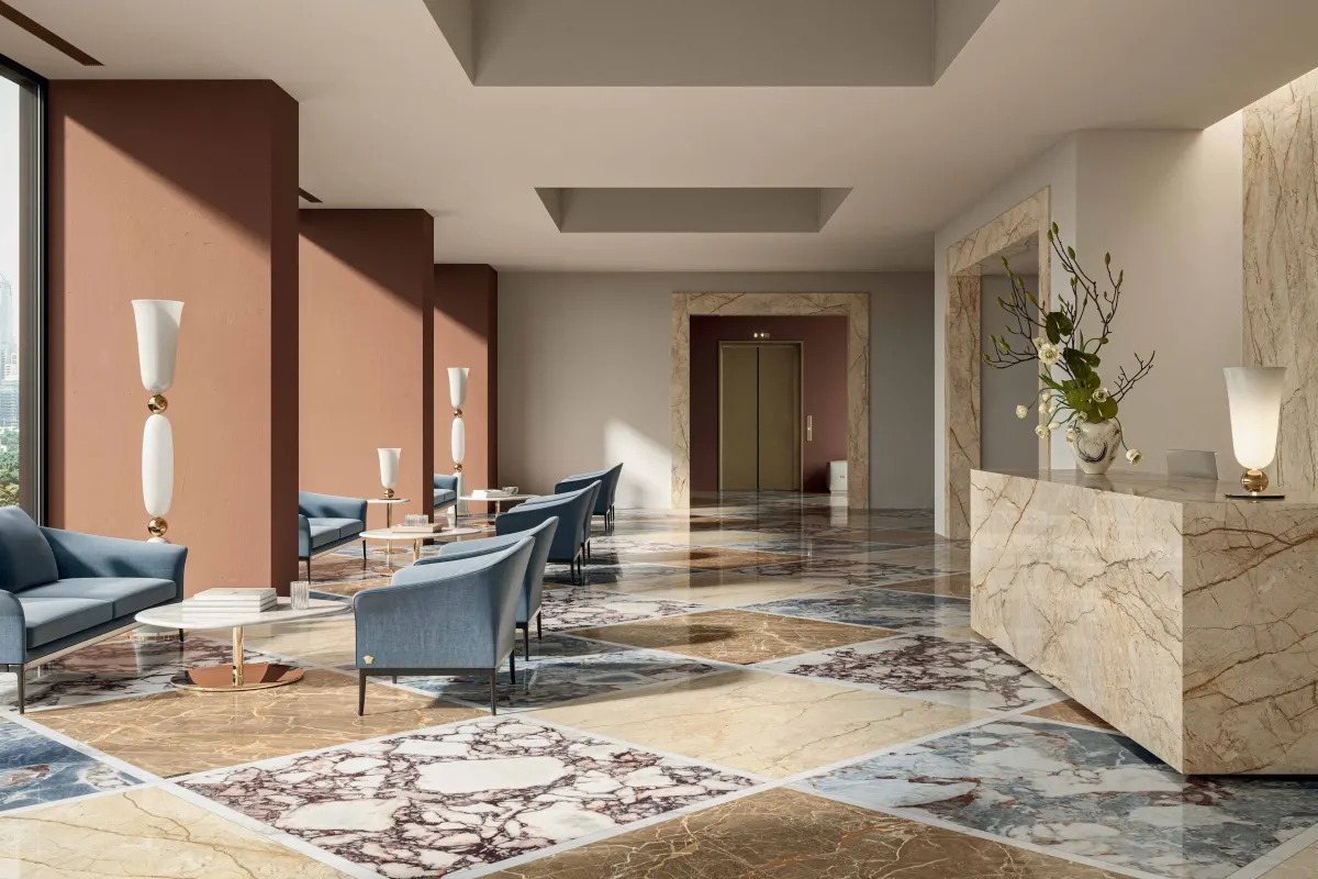 Wnętrze z kolekcją Harmony Marble — aranżacja 9