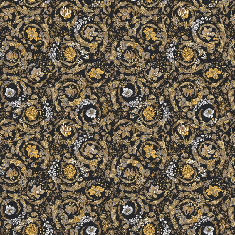Manifesto Barocco Garden Black — próbka wzoru