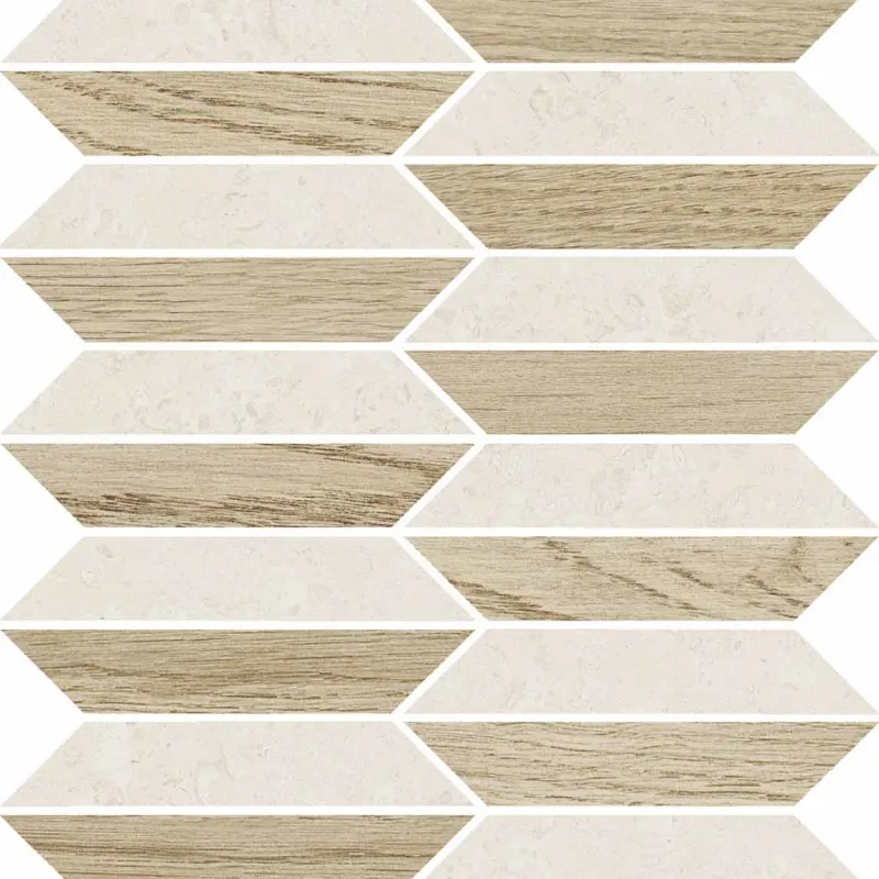 V Stone Mosaico Lozenge White — próbka wzoru
